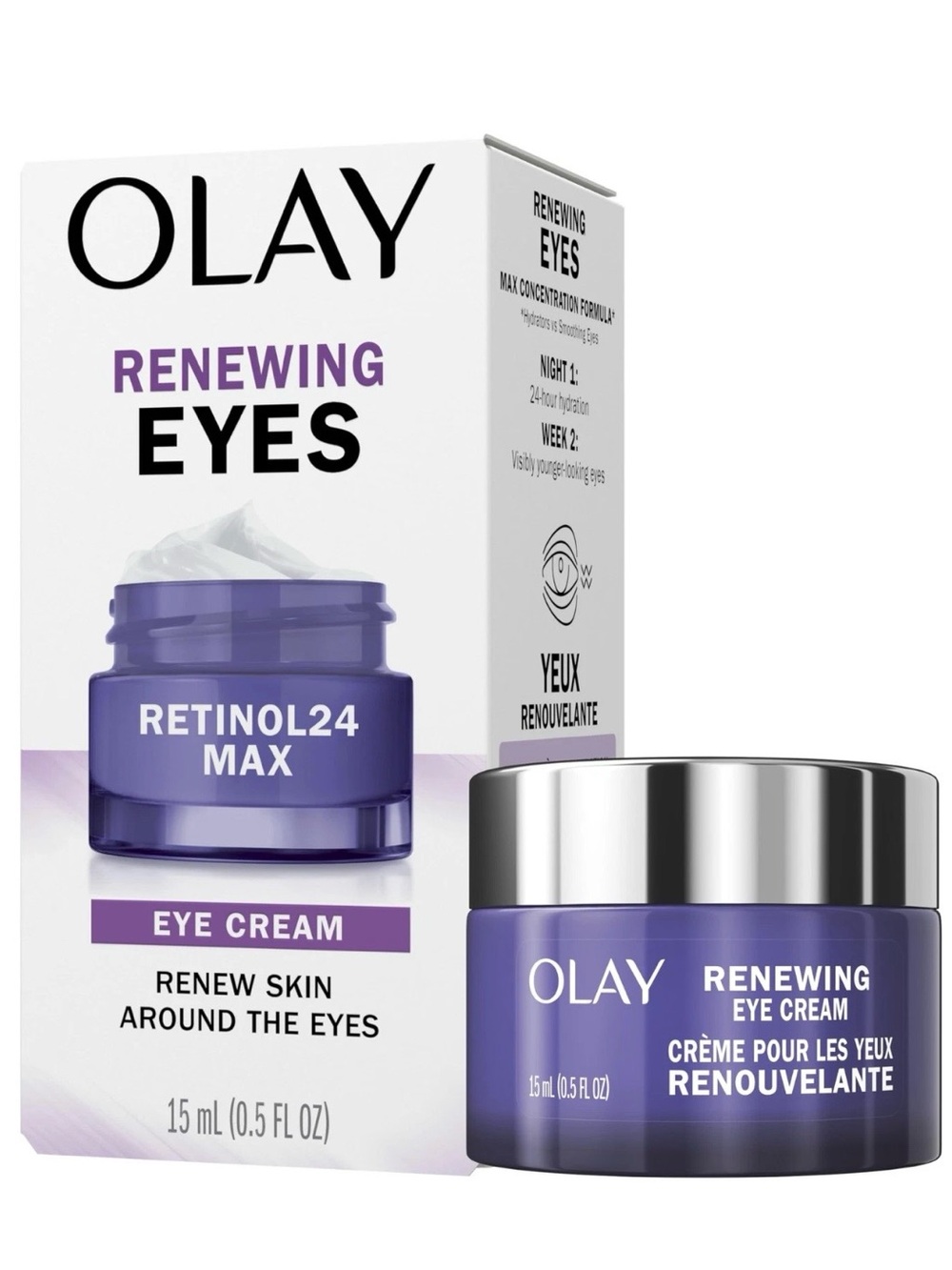 OLAY Renewing Eye Cream - Purple and Silver